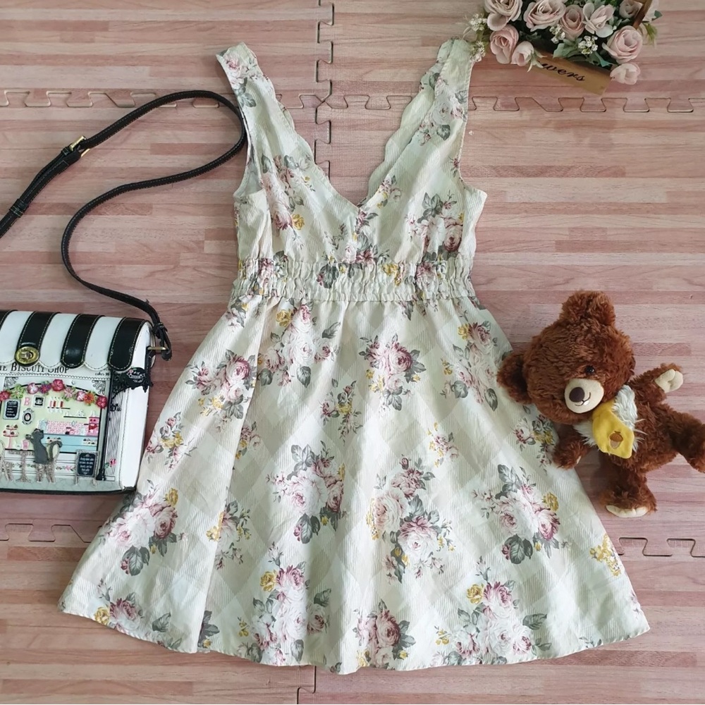 Lizmelo  My Melody x Liz Lisa Spring Floral Dress Lolita Mori Hime Gyaru Kawaii
